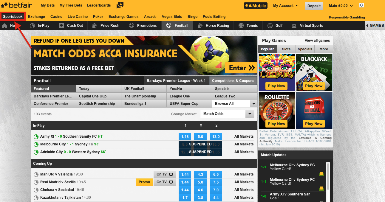 place a sports bet online