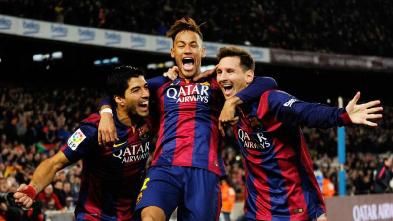 Suárez, Neymar y Messi, jugadores del Barcelona