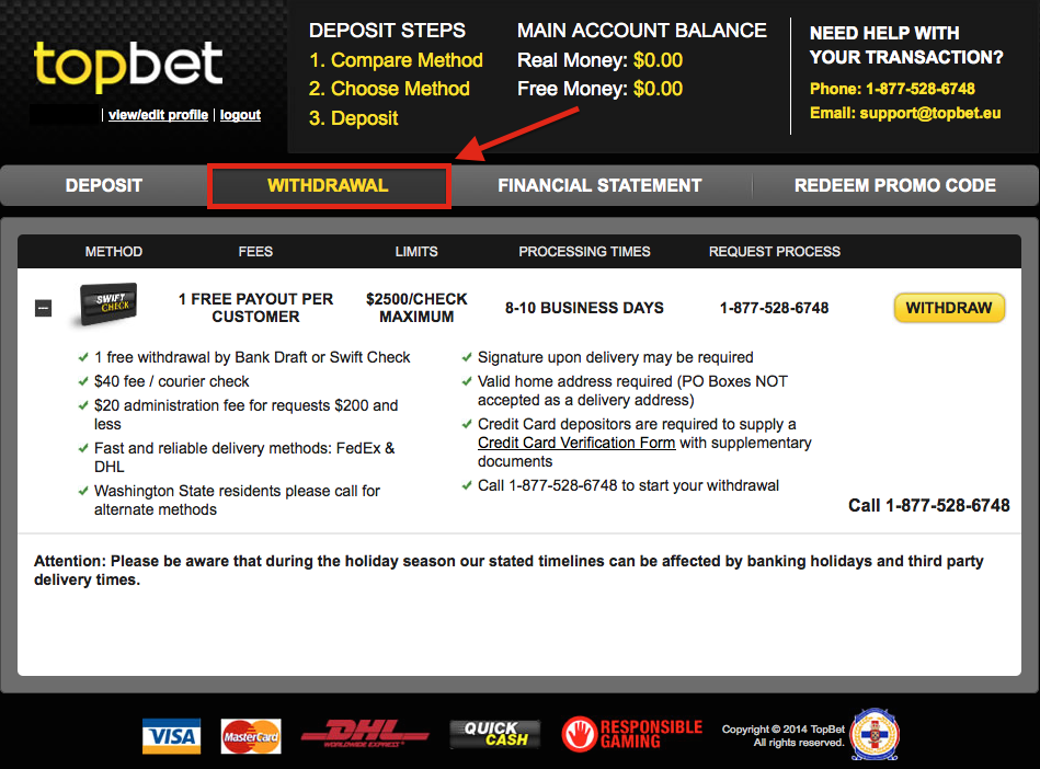 Topbet account number customer service