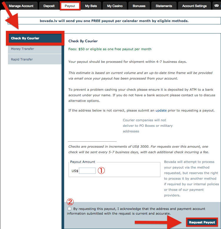 Bovada withdrawal rules