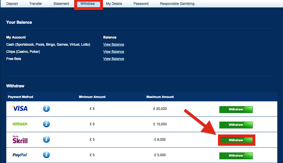 Betfred Skrill Withdraw