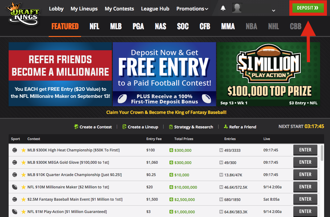 How to Deposit to DraftKings
