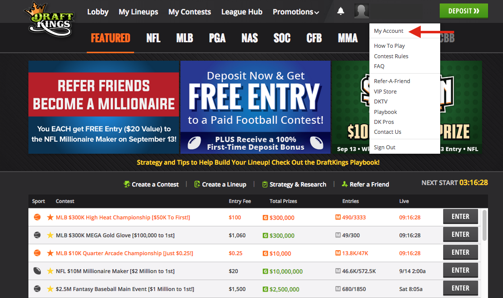 How to cash out on draftkings