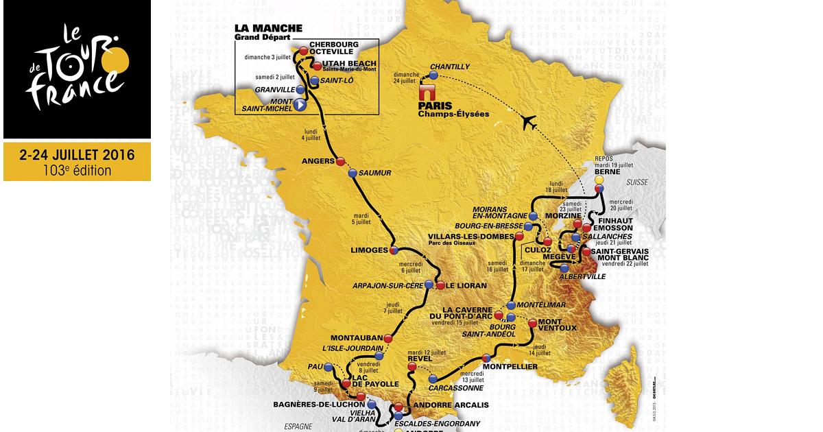 2016 Tour de France Map