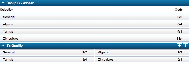 Africa Cup of Nations - Group B Odds