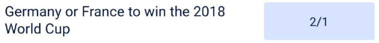 2018 World Cup France or Germany to Win the World Cup Odds