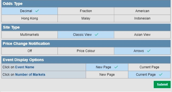 Marathonbet Preferences