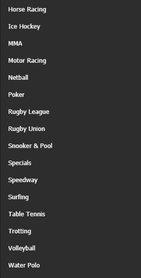 Sports Categories