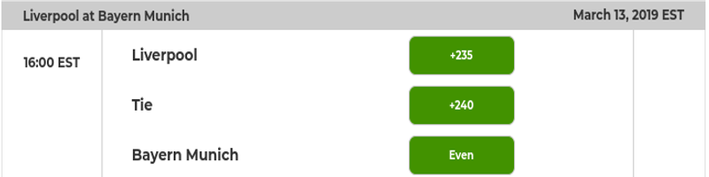 Liverpool vs. Bayern Odds