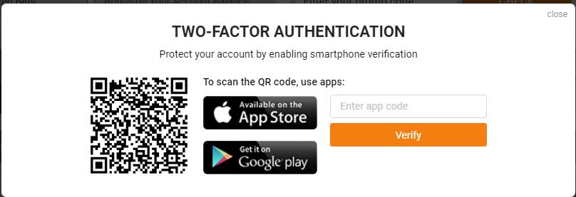 1xBit Two Factor Authentification