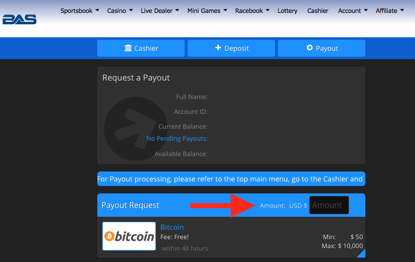 BetAnySports Withdrawal Bitcoin