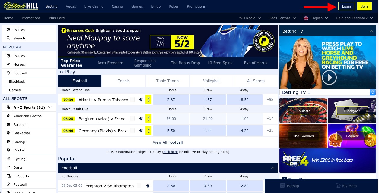 how to bet in william hill , where is william hill