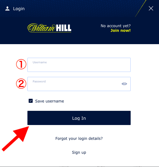 how to connect william hill account