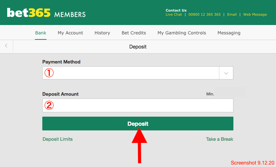 bet365 Deposit