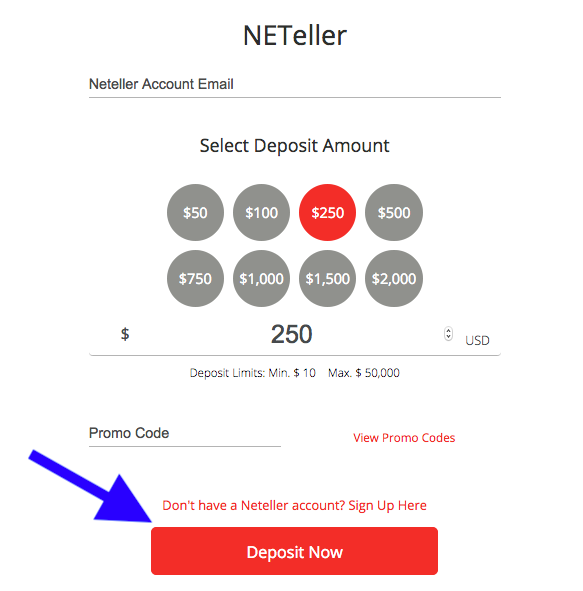 BetOnline Neteller Deposit