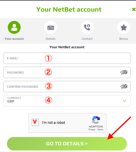 NetBet Register