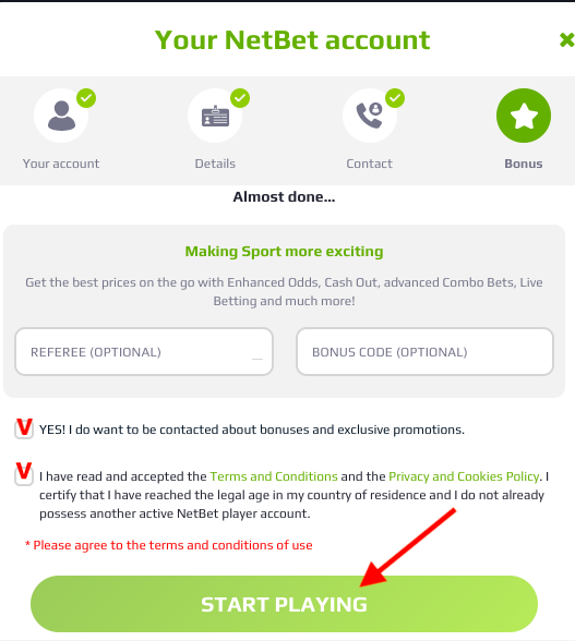 NetBet Register