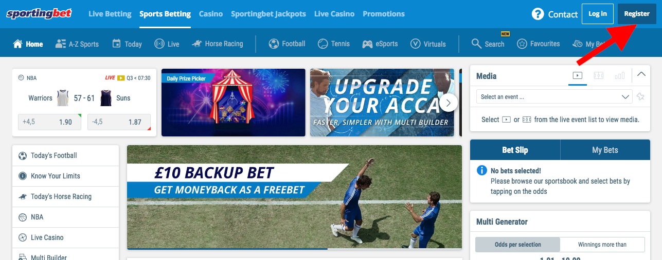 Sportingbet Register