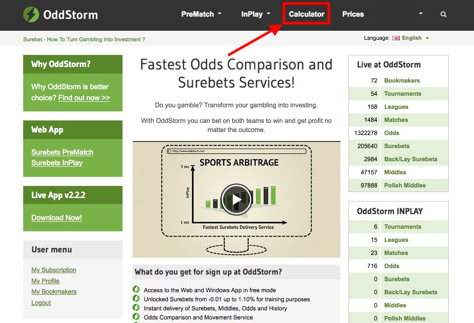 OddStorm Calculator