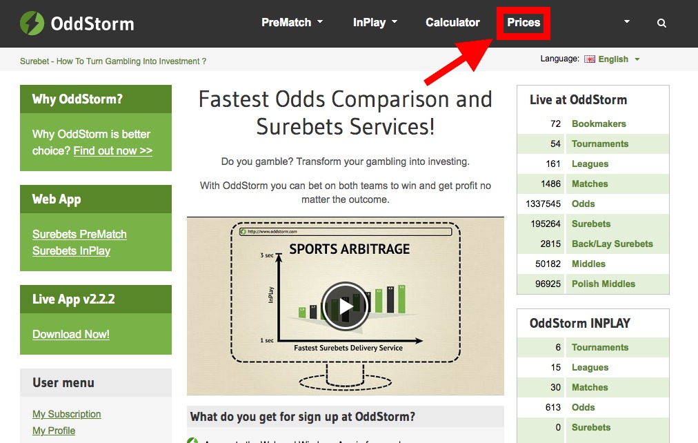 OddStorm Pricing