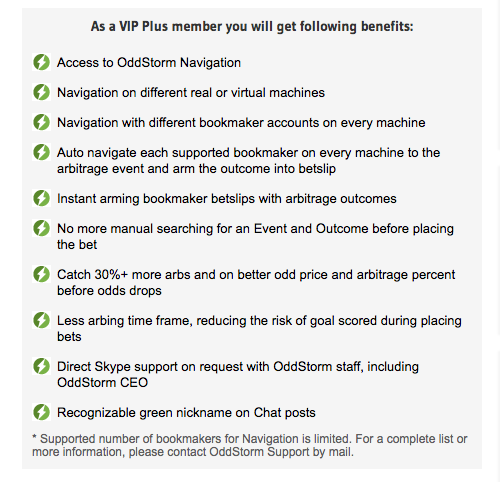 OddStorm VIP Plus Benefits