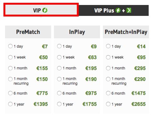 OddStorm VIP Pricing