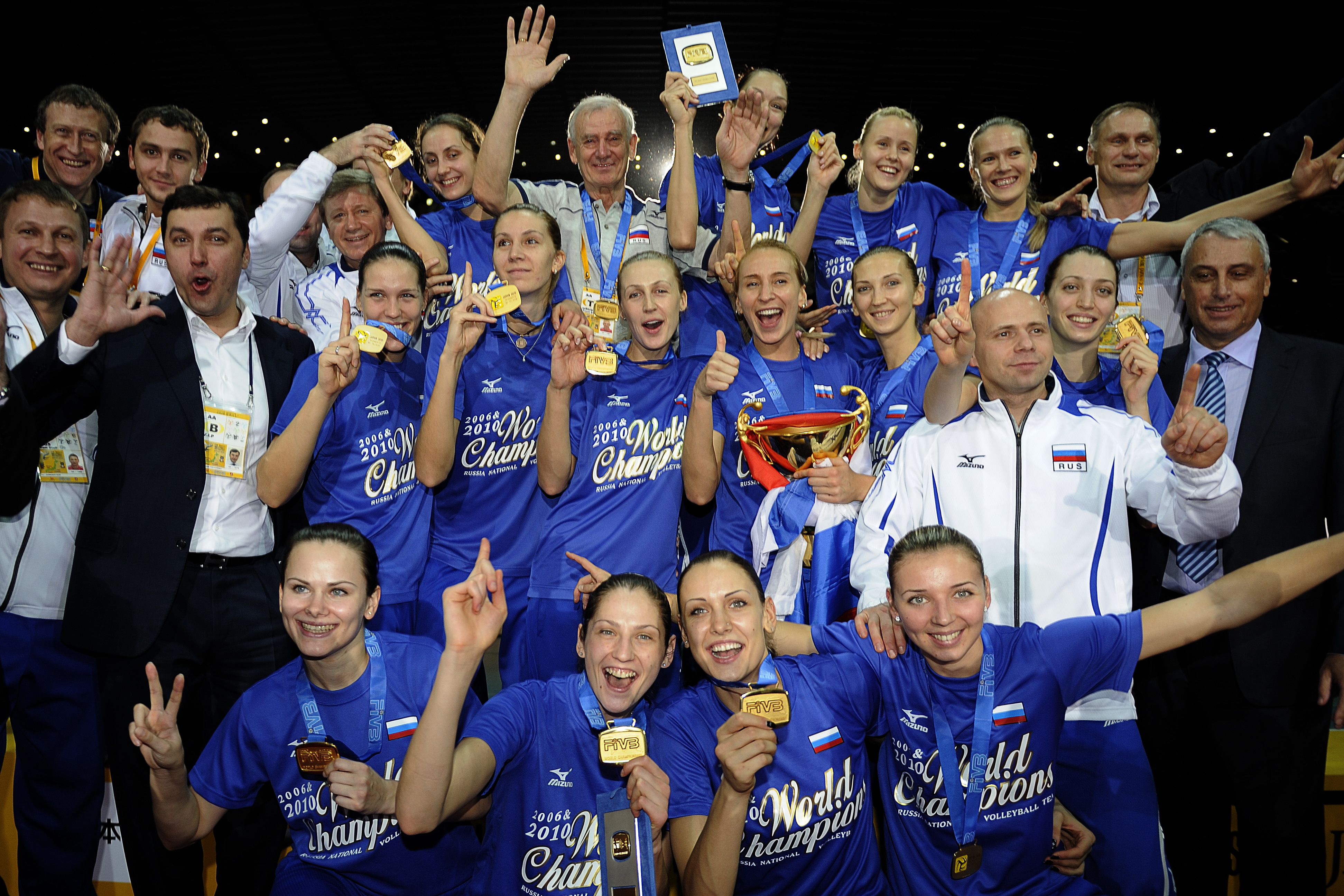 Team Russia Winning the 2010 Volleyball Women's World Championships