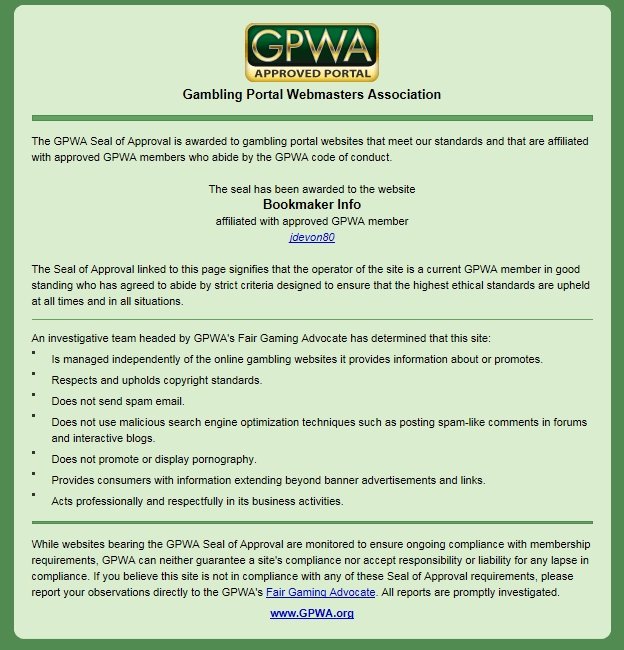GPWAから授与された認証書
